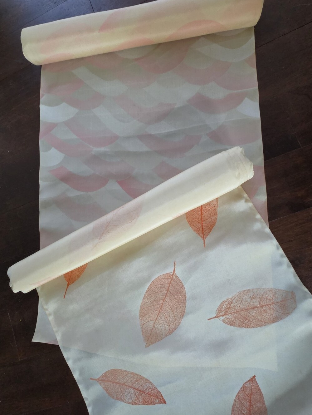 Vintage Pure Silk Fabric Bolt – 30cm Wide – Craft / Dye Project, Restore